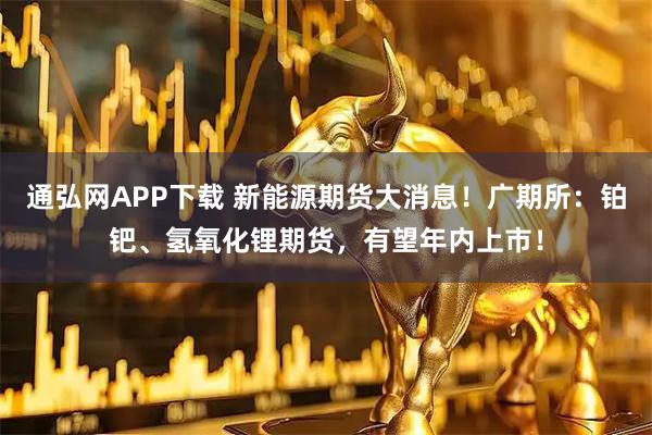 通弘网APP下载 新能源期货大消息！广期所：铂钯、氢氧化锂期货，有望年内上市！