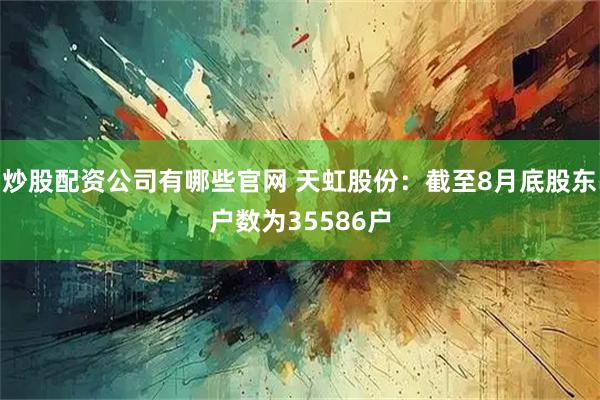 炒股配资公司有哪些官网 天虹股份：截至8月底股东户数为35586户