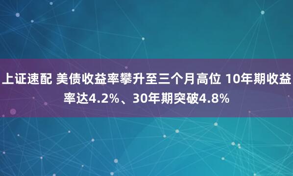 上证速配 美债收益率攀升至三个月高位 10年期收益率达4.2%、30年期突破4.8%